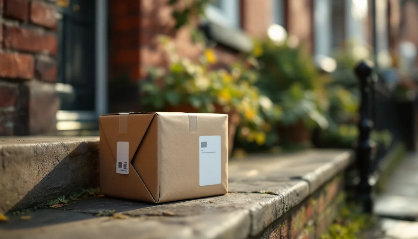Urgent Parcel Delivery Manchester Tips — Close-up of a securely packaged, clearly labelled parcel being handed to a Cend Urgent Parcel Delivery Manchester Tips — Close-up of a securely packaged, clearly labelled parcel being handed to a Cend