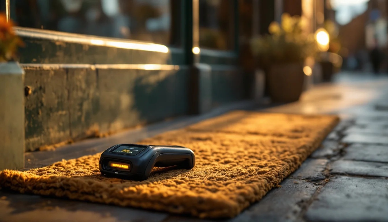 Frequently Asked Questions About Couriers — A courier using a handheld scanner to update parcel tracking at a Manchester cit Frequently Asked Questions About Couriers — A courier using a handheld scanner to update parcel tracking at a Manchester cit