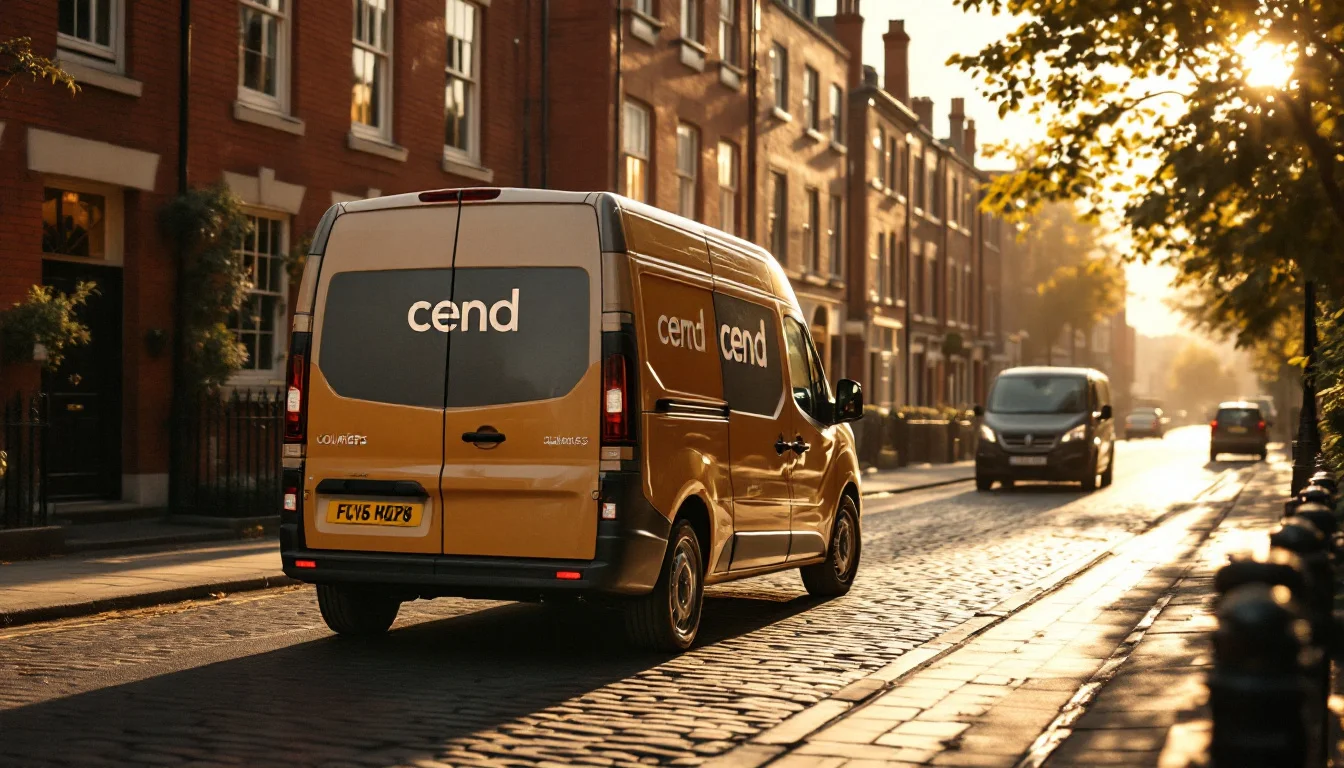 Urgent Parcel Delivery Manchester Tips — Cend Couriers vehicle navigating central Manchester traffic, with city landmarks Urgent Parcel Delivery Manchester Tips — Cend Couriers vehicle navigating central Manchester traffic, with city landmarks