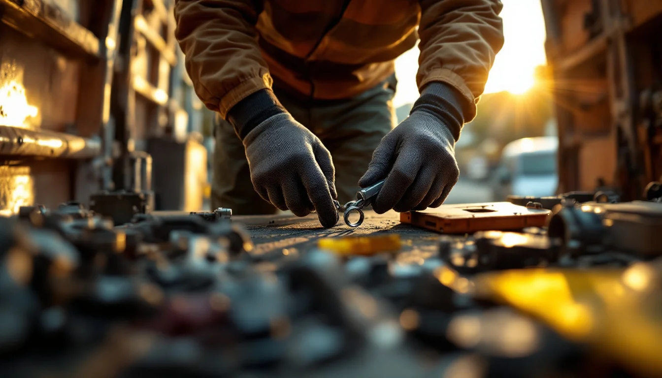 Same Day Courier For Engineering Parts — A courier in branded uniform carefully loading engineering parts into a secure v Same Day Courier For Engineering Parts — A courier in branded uniform carefully loading engineering parts into a secure v