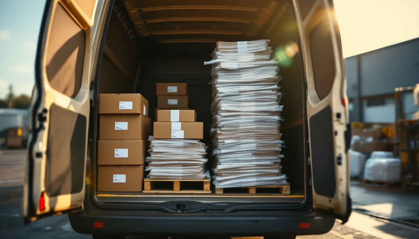 Same Day Courier Burnley , A courier driver in uniform carefully loading a secure document envelope and a s Same Day Courier Burnley , A courier driver in uniform carefully loading a secure document envelope and a s