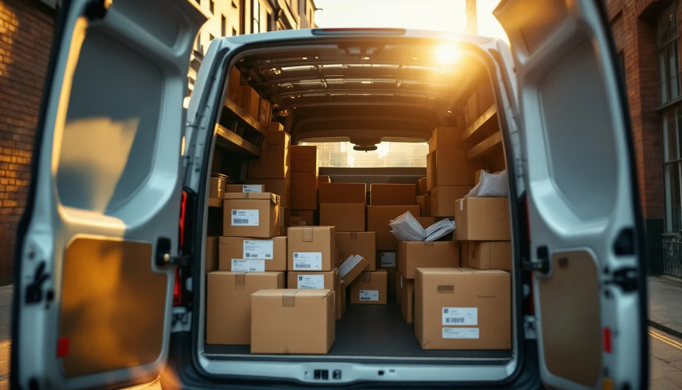 How Much Is Same Day Delivery UK 2026 — A Cend Couriers driver handing over a document envelope to a smiling client at a