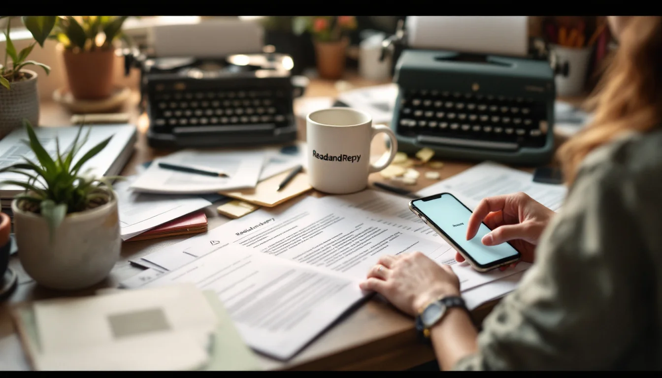 5 Reasons To Use ReadandReply For Your Business Emails — A customer support team in a contemporary UK workspace, happily assisting client